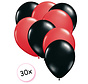 Ballonnen Rood & Zwart 30 stuks 27 cm