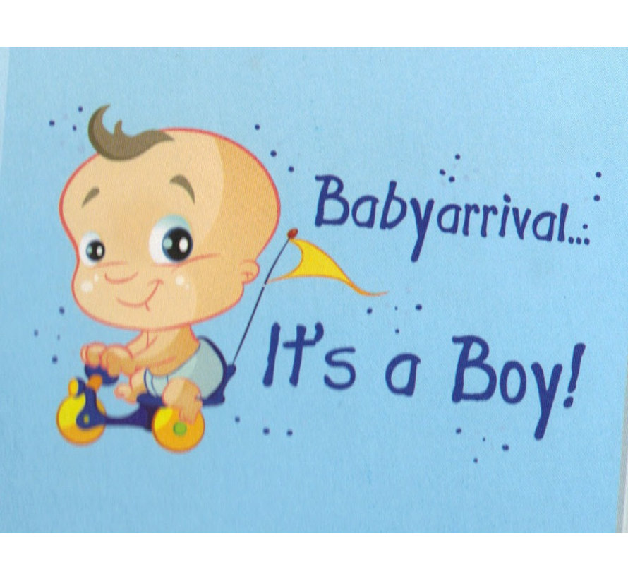 Raamsticker it's a Boy Babyarrival