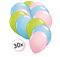 Ballonnen Licht Groen, Licht Blauw & Licht Roze 30 stuks 27 cm