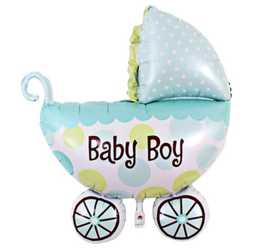 Joni's Winkel Folieballon Kinderwagen jongen 35x27