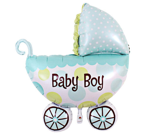 Joni's Winkel Folieballon Kinderwagen jongen 35x27