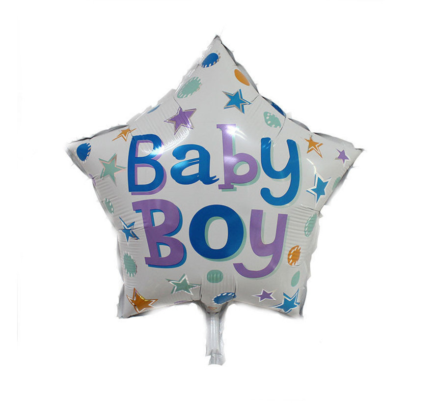 Ballon baby boy ster 45x45 cm