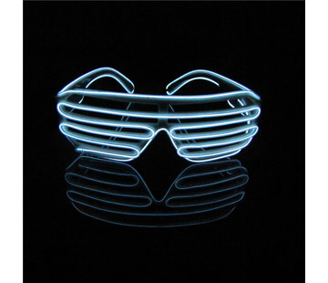 Joni's Glow-Shop El Wire Shutter bril Wit - El Wire Shutter glasses White