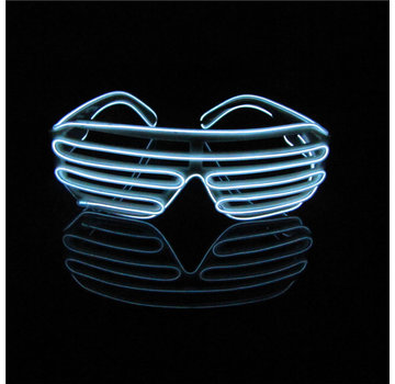 Joni's Glow-Shop El Wire Shutter bril Wit - El Wire Shutter glasses White