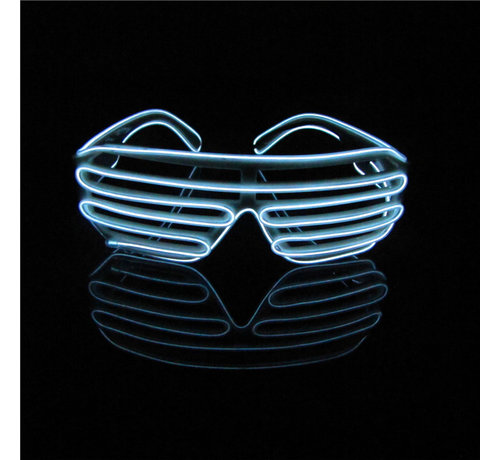 Joni's Glow-Shop El Wire Shutter bril Wit - El Wire Shutter glasses White