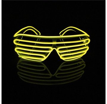 Joni's Glow-Shop El Wire Shutter bril Geel - El Wire Shutter glasses Yellow