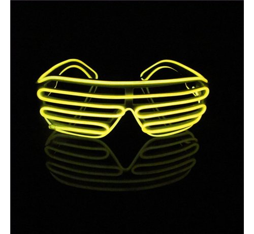 Joni's Glow-Shop El Wire Shutter bril Geel - El Wire Shutter glasses Yellow