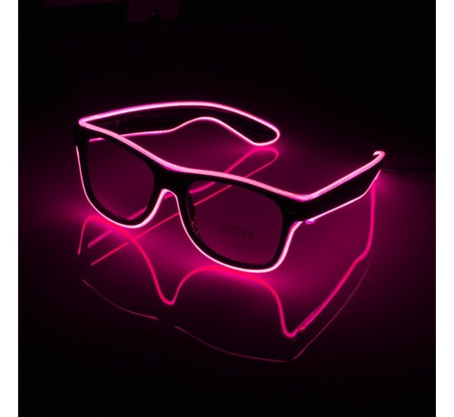 Joni's Glow-Shop El wire bril Roze- El wire glasses Pink