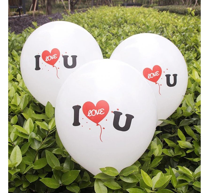 Ballonnen I L U Hearts 8 stuks 30 cm