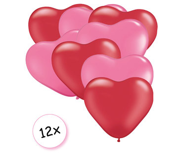 Joni's Winkel Ballonnen Hart Rood & Roze 12 stuks 26 cm