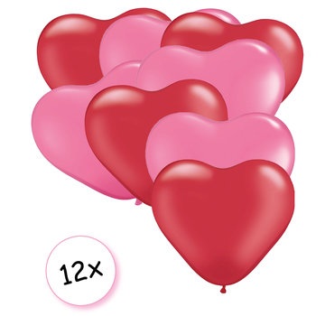 Joni's Winkel Ballonnen Hart Rood & Roze 12 stuks 26 cm