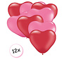 Ballonnen Hart Rood & Roze 12 stuks 26 cm