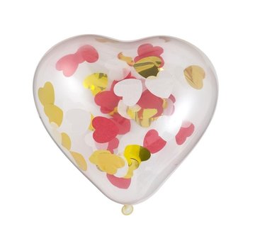 Joni's Winkel Ballonnen hart met confetti 6 stuks 25 cm