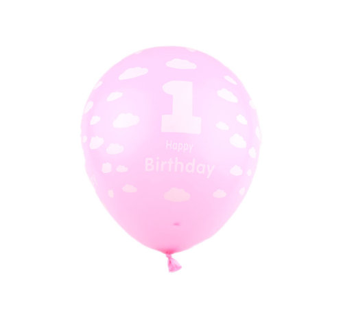 Joni's Winkel Ballonnen 1st birtday roze 30 cm 8 stuks