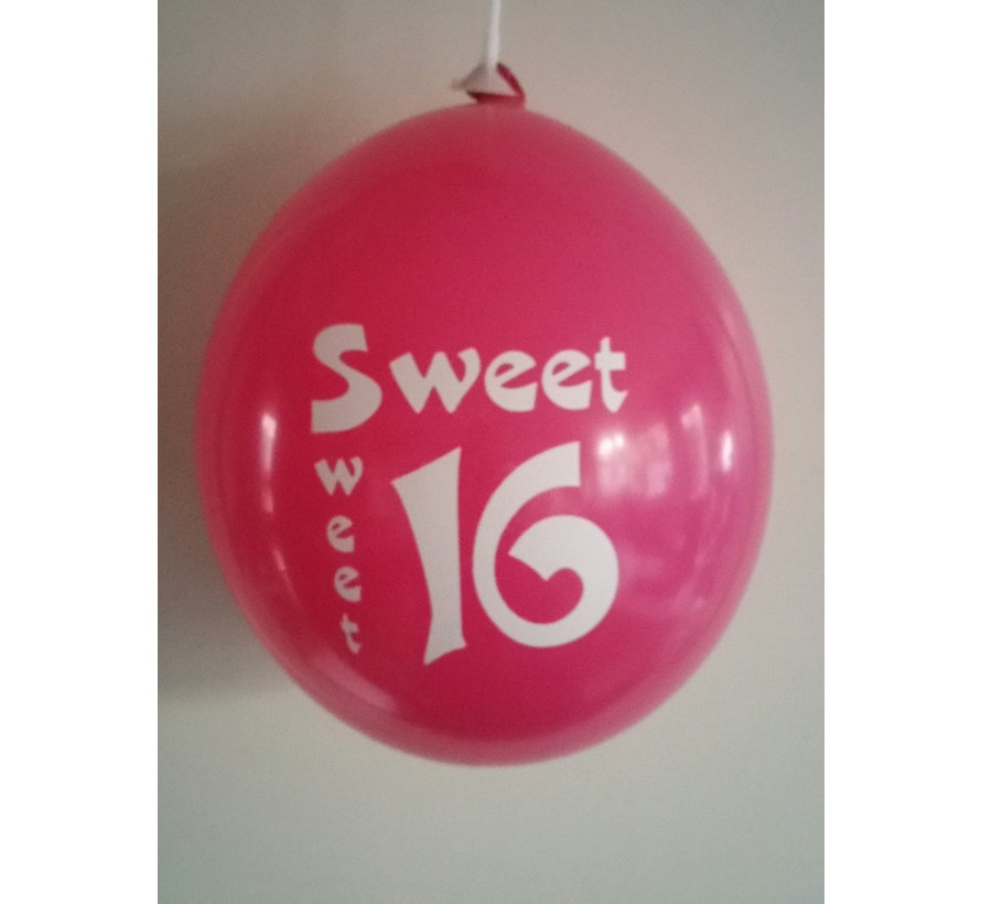 Ballonnen Sweet 16 multi 8 stuks 30 cm