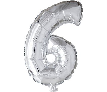 Joni's Winkel Folieballon 6 Zilver 35 cm