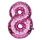 Folieballon 8 Roze/Wit 35 cm