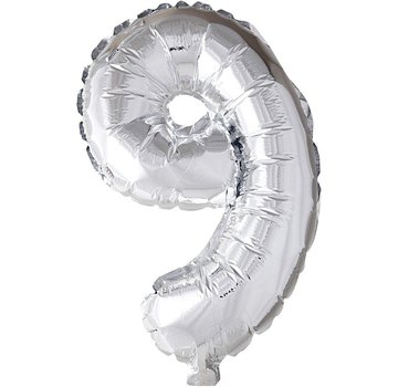 Joni's Winkel Folieballon 9 Zilver 35 cm