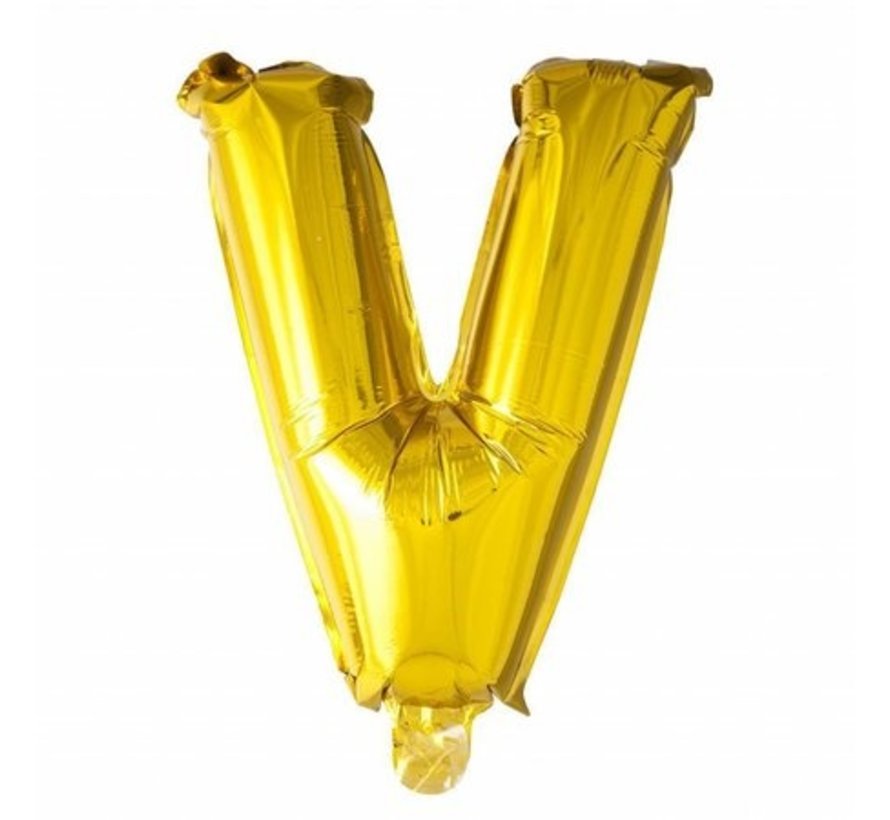 Folieballon V Goud 35 cm