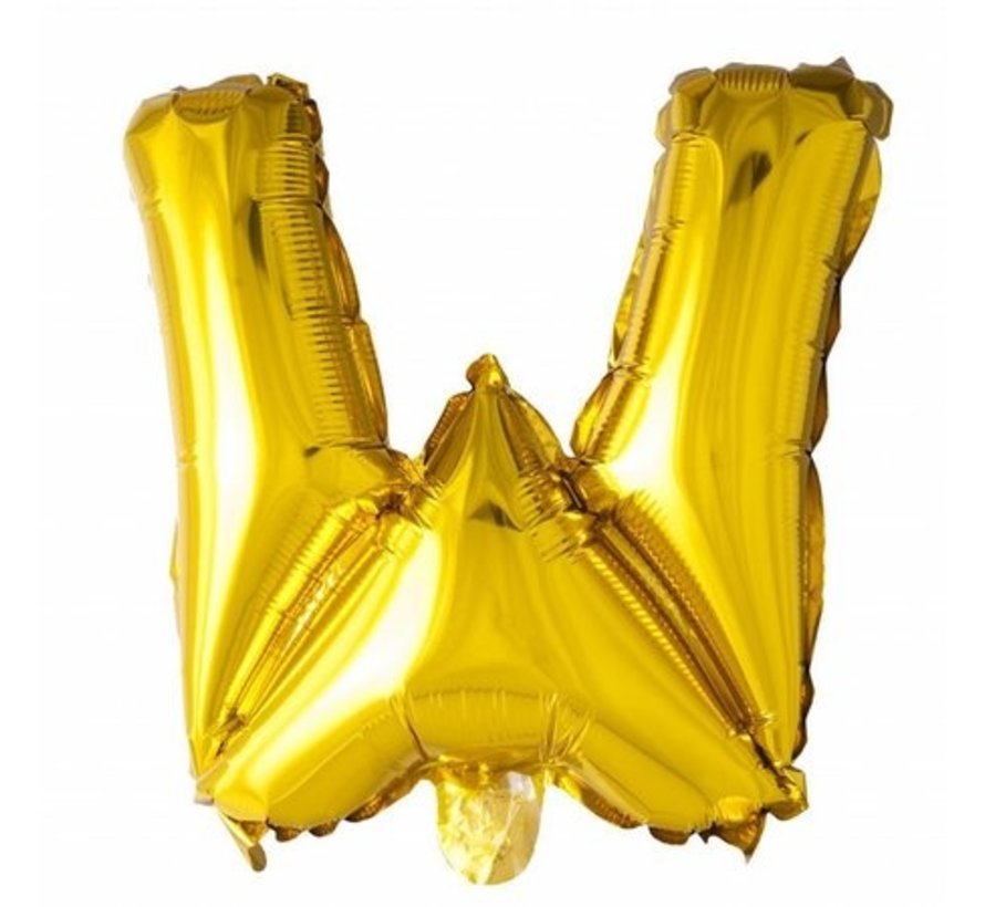 Folieballon W Goud 35 cm