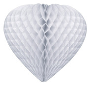 Honeycomb hart Wit 25 cm