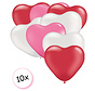 Ballonnen Hart Roze,Rood & Wit 10 stuks 26 cm