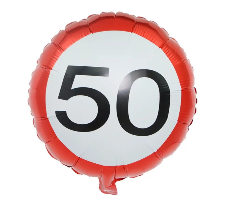 Folieballon verkeersbord 50 45 cm