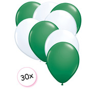 Joni's Winkel Ballonnen Groen & Wit 30 stuks 27 cm