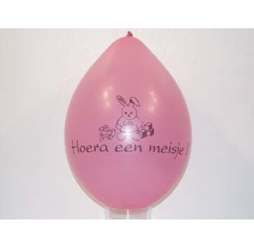 Ballonnen Hoera een meisje Konijn 10 stuks