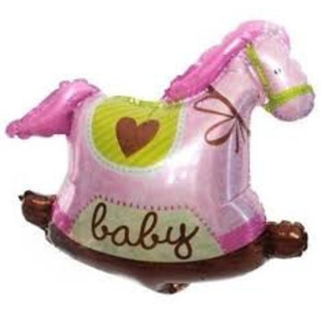 Joni's Winkel Folieballon Hobbelpaard 40x30cm roze