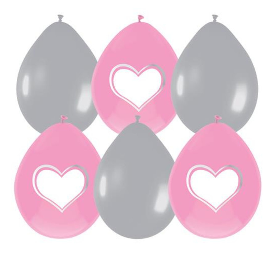 Beschrijfbare ballonnen 6stk roze