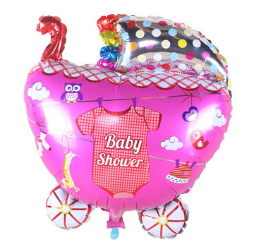 Joni's Winkel Folieballon XL Kinderwagen Meisje 65x55cm