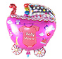 Folieballon XL Kinderwagen Meisje 65x55cm