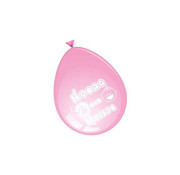Comedia Ballonnen hoera een meisje Roze 8 stuks 30 cm