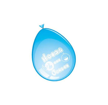 Comedia Ballonnen 'Hoera Jongen' blauw 8 stuks 30 cm