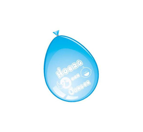 Comedia Ballonnen 'Hoera Jongen' blauw 8 stuks 30 cm