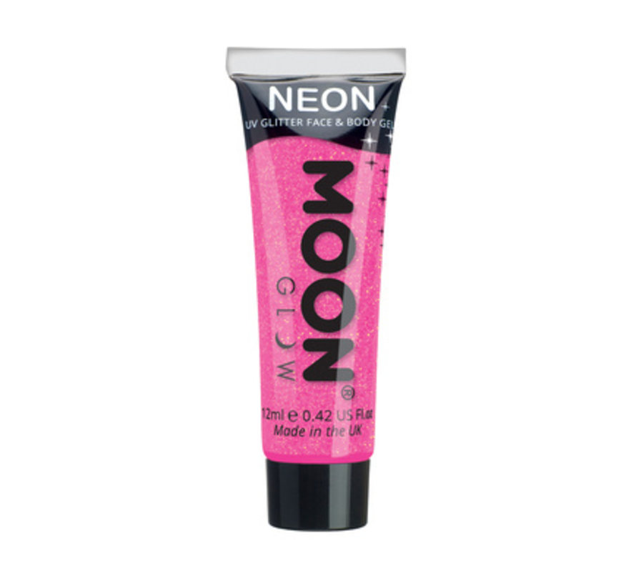 Moon-Glow Face & Body paint UV Glitter Hot Pink