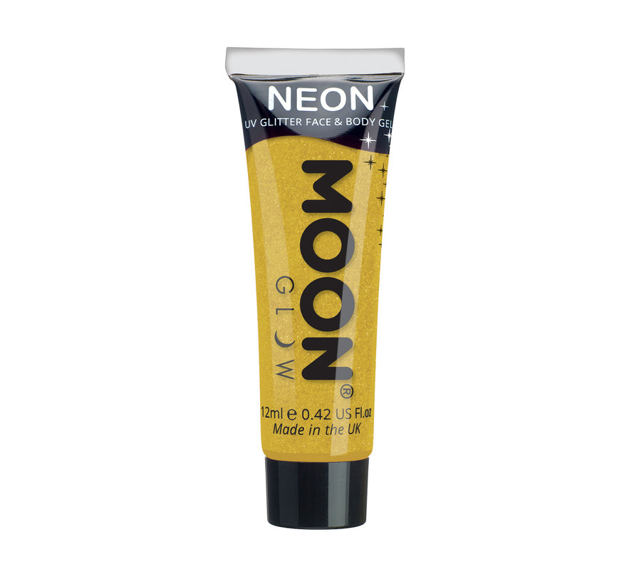 Moon-Glow Face & Body paint UV Glitter Golden Yellow