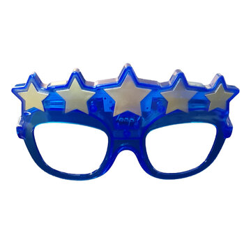 Led bril met sterren Blauw ( Toppers 2019 )