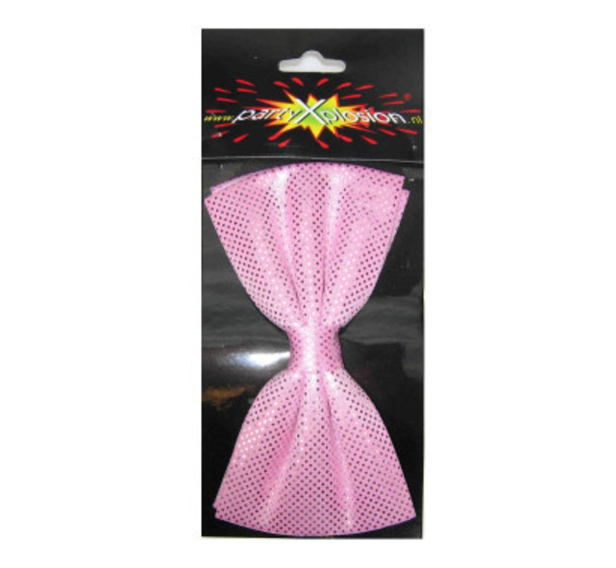 Vlinder strik hologram roze