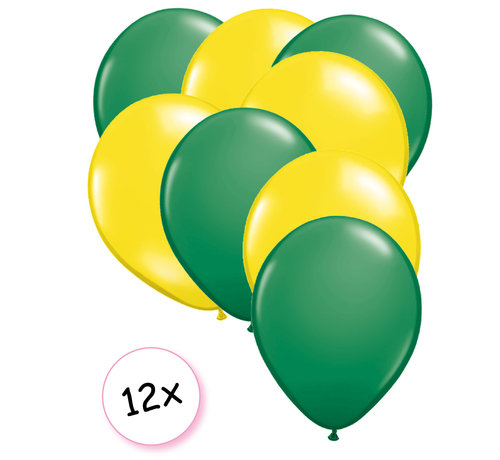 Joni's Winkel Ballonnen Groen & Geel 12 stuks 27 cm