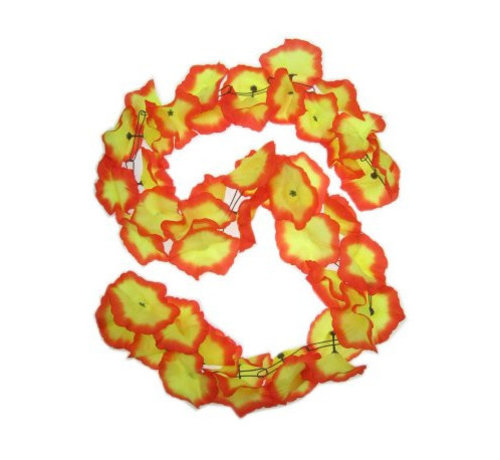 PartyXplosion Deur guirlande Bloemen Geel/rood 3 Meter