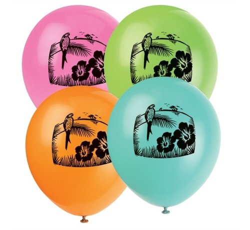 UNIQUE Ballonnen hawaii 8 stuks 30 cm