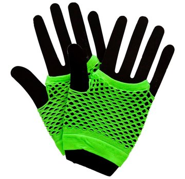 Joni's Glow-Shop Fishnet handschoenen Fluor groen / Fishnet gloves Neon Green