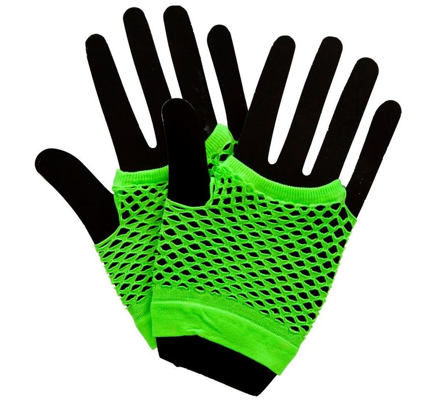 Fishnet handschoenen Fluor groen / Fishnet gloves Neon Green