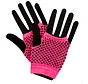 Fishnet handschoenen fluor roze / Fishnet gloves neon pink