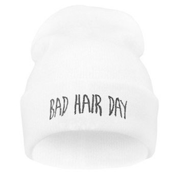 Joni's Glow-Shop Muts "Bad hair day" Wit - Beanie "Bad hair day" White