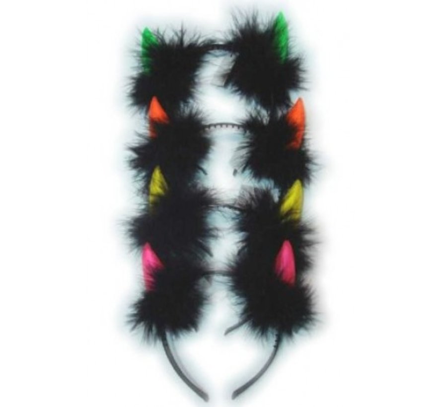 Fluor duivels hoorntjes - Neon Devil horns