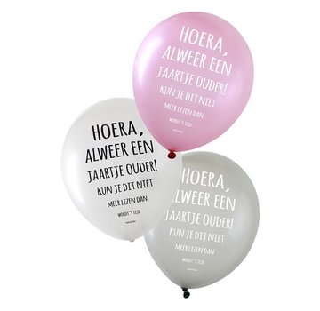 PartyXplosion Ballonnen Hoera, alweer een jaartje ouder! 36 cm 6 stuks