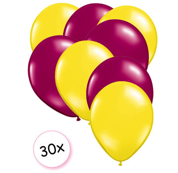 Joni's Winkel Ballonnen Geel & Fuchsia 30 stuks 27 cm